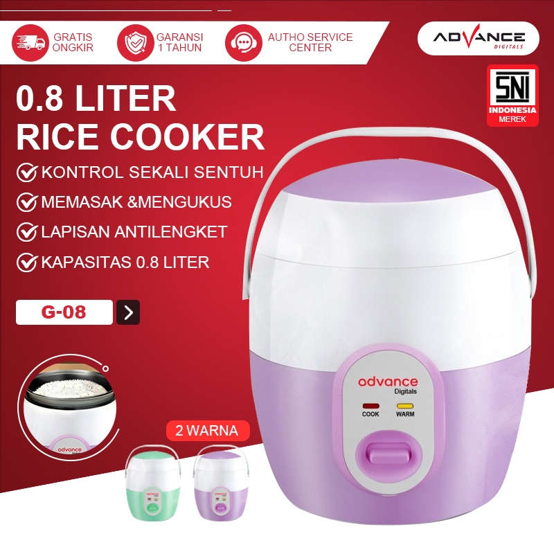 Advance magic com G-08 rice cooker 0.8 liter rice cooker mini magic com kecil rice cooker low watt r