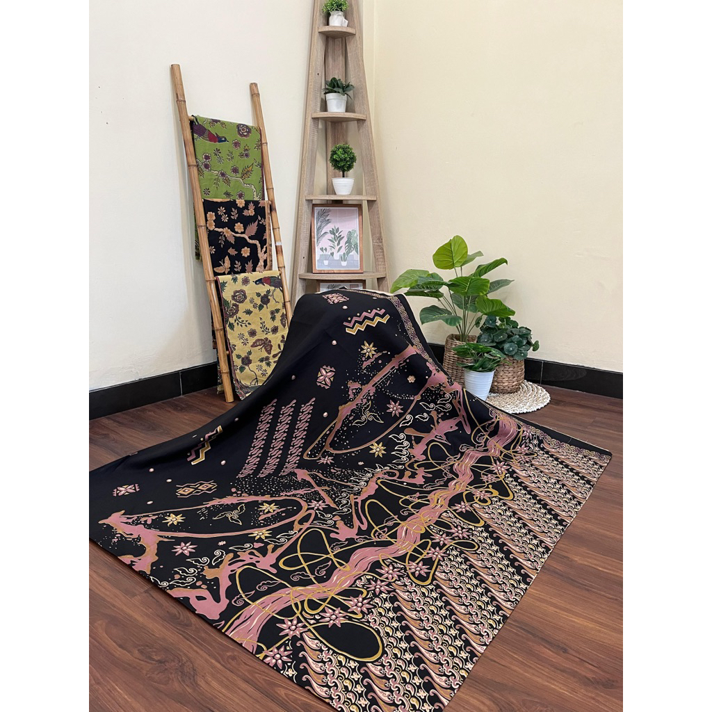 kain batik katun solo premium, motif garis abstrak terbaru