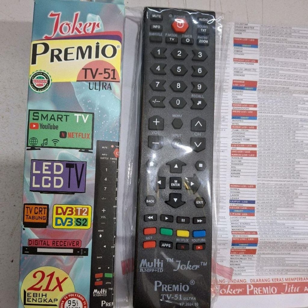 Remot Joker Untuk Smart tv Led Led Tv tabung STB Remot Tv Remot stb