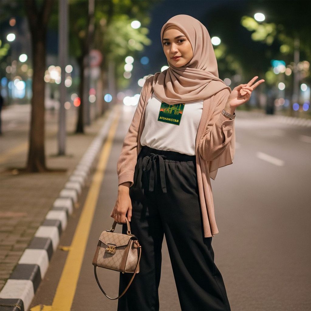 BAJU KAOS OLEH OLEH AFGHANISTAN, PAKAI TAG NEGARA ASAL BAHAN KATUN COMBED 30s SOUVENIR PREMIUM GIFT