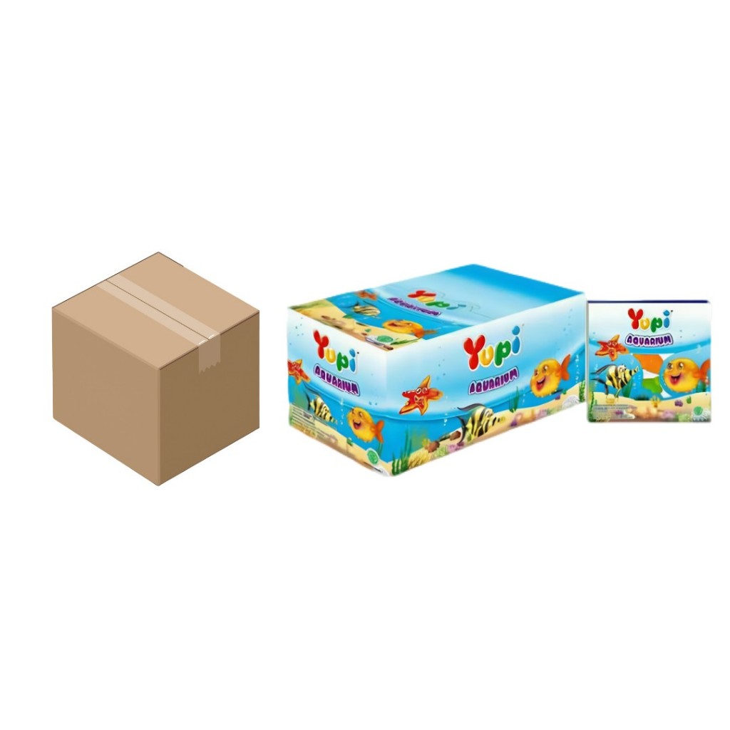 

Yupi Aquarium – 1 Karton Isi 20 Box (1 Box 12 Pcs @12g) | Permen Gummy Jelly Kenyal Manis Camilan Anak Snack Jelly Candy Bentuk Ikan Lucu Praktis Enak Favorit Keluarga