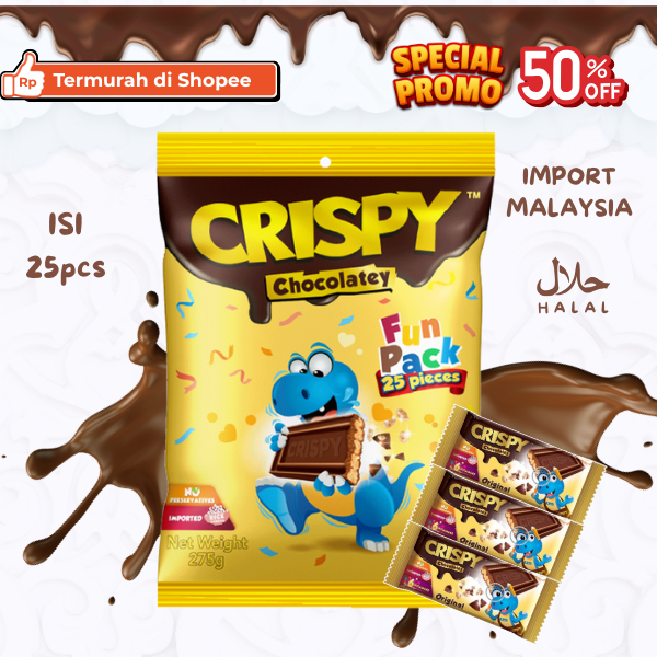 

PROMO Coklat Bar Murah Brand Crispy Chocolatey BAR ORIGINAL | Import Malaysia Premium Cemilan Enak