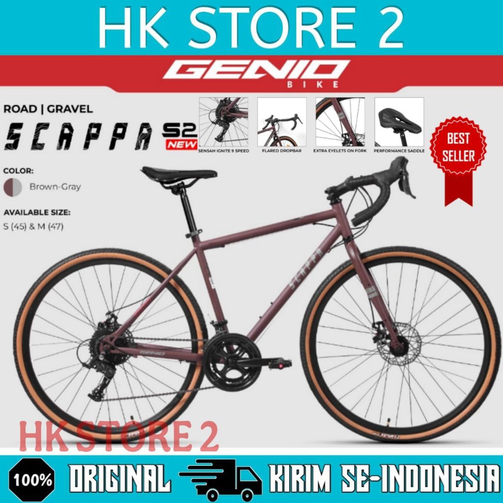 Sepeda Roadbike Gravel GENIO SCAPPA S2 700C 18 Speed