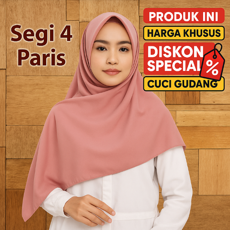 TERMURAH Jilbab Segi Empat Paris / Jilbab Polos Segi 4 / Jilbab Segi Empat Polos