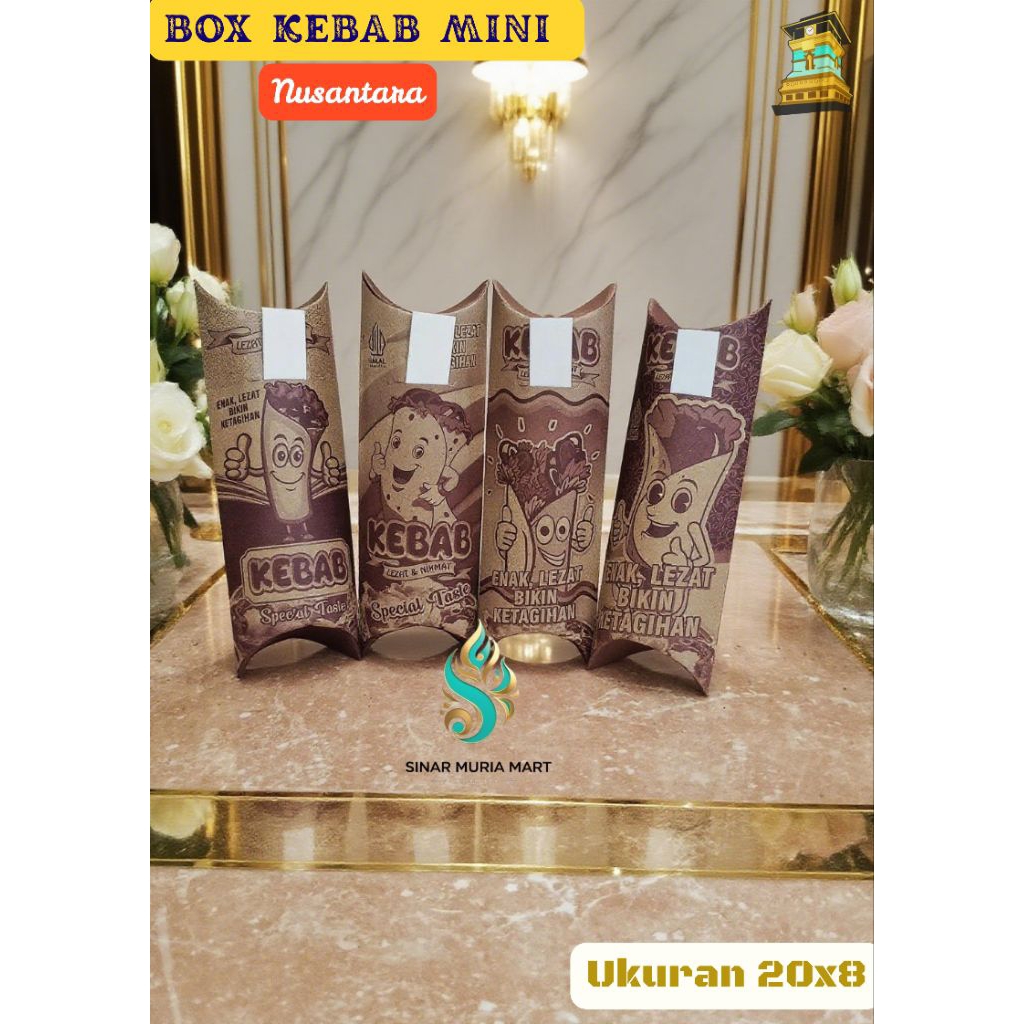 

{Mini coklat}Box Kertas kebab mini Motif, Tempat Kebab, Bungkus Kebab