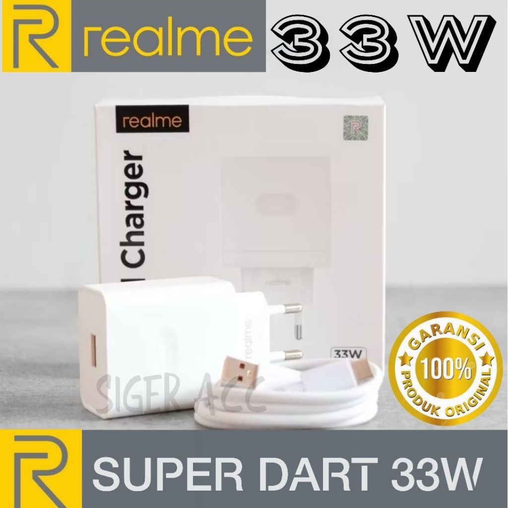 Charger Realme 7 Original 33W Usb Type C Super Dart Vooc 33 Watt Adaptor Kabel Full Set