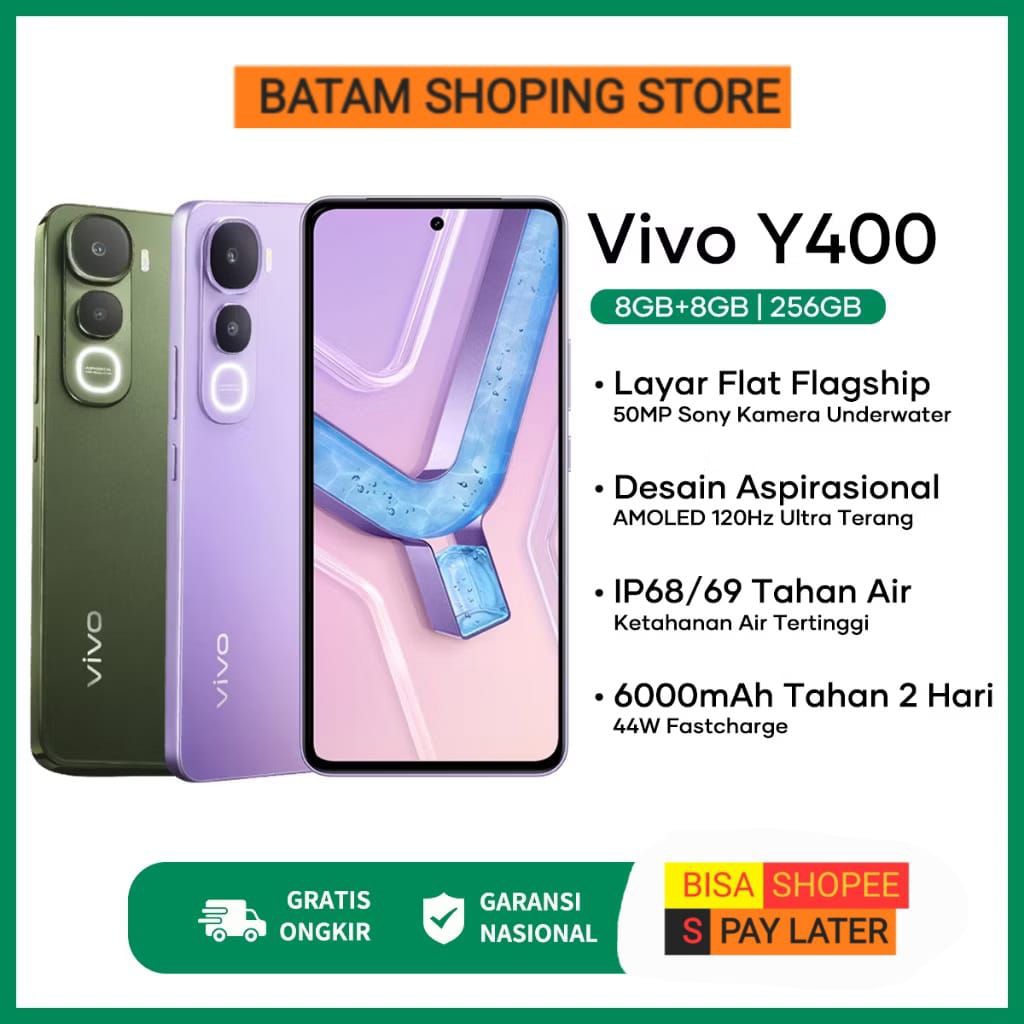 VIVO Y400 4G RAM 8GB / 256GB [ AMOLED 120Hz , SNAPDRAGON 685 ] NEW 2025 GARANSI RESMI