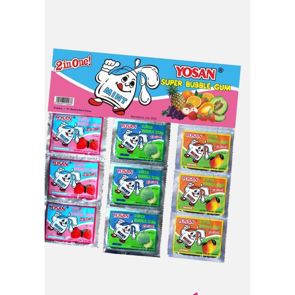 

YOSAN Permen Karet Yosan 2IN1-permen karet Jadul- isi 24 pcs