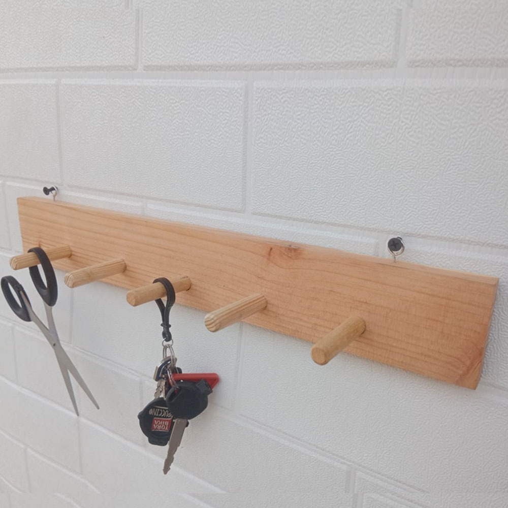 Gantungan Baju Kapstok Kayu Jati Belanda Minimalis 5 Kapstok