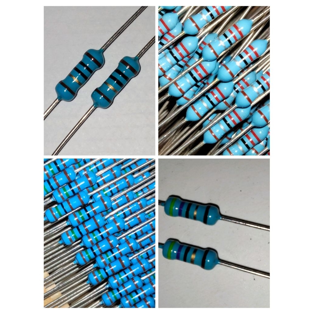 Resistor metalfilm 100ohm 10ohm 2R2 1k5 1/2watt taiwan (10pcs)