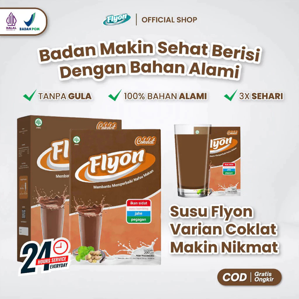 

PROMO (2 BOX) - Susu Flyon Penambah Nafsu Makan Susu Penggemuk Badan Full Nutrisi No.1 Di Indonesia