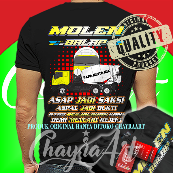 ChayraArt BAJU KAOS MOLEN COR BETON TERBARU KATUN COMBED 24S LENGAN PENDEK DAN PANJANG
