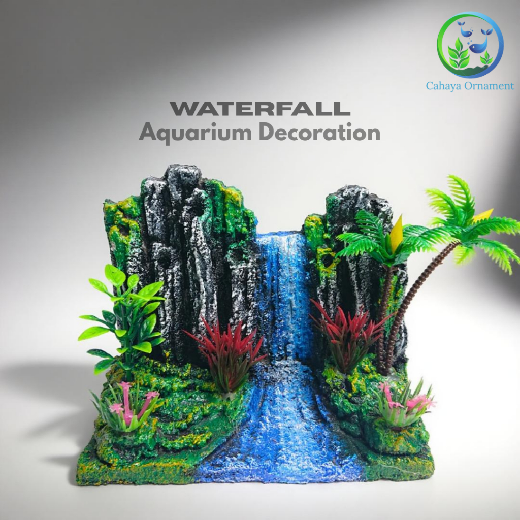 Hiasan Decorasi Ornamen Aquarium Tebing Air Terjun