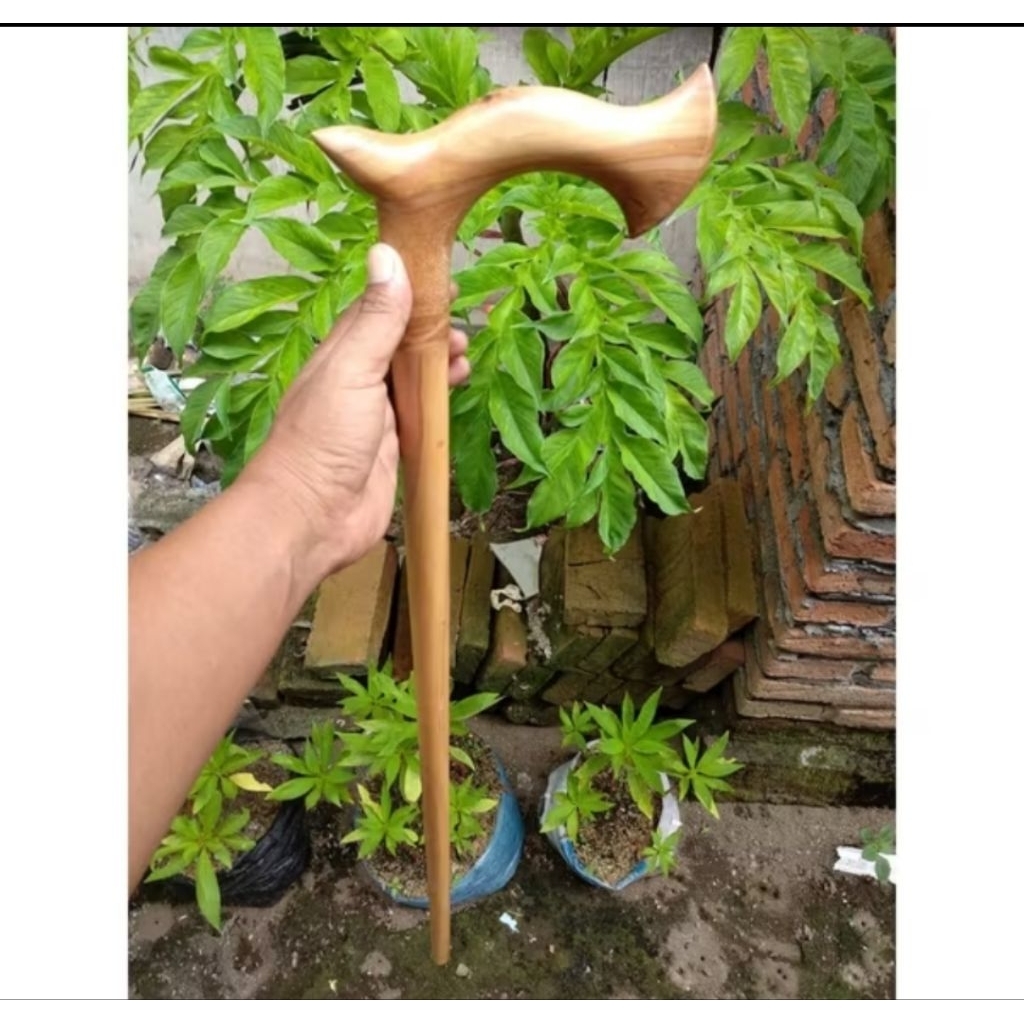 Tongkat jalan bahan kayu cendana natural panjang 110cm