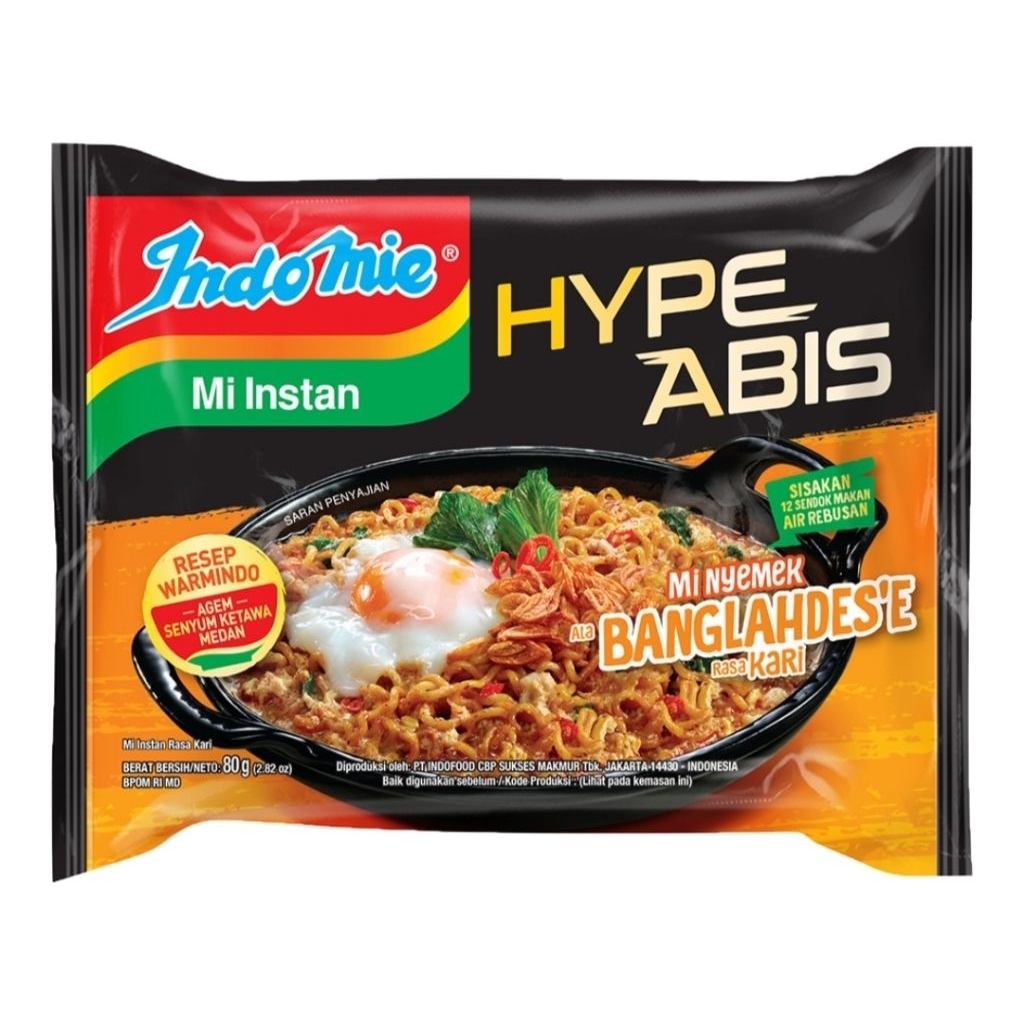 

Indomie Hype Abis Mi Instan Nyemek Bangladesh Kari 80g