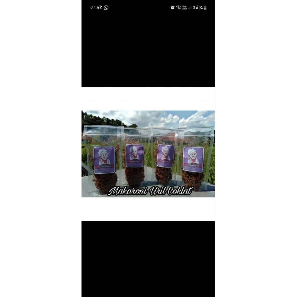 

makaroni spiral uril ulir rasa coklat