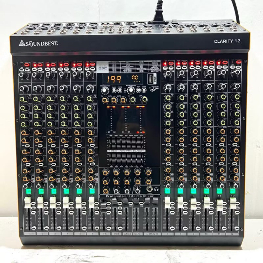 Mixer Soundbest Clarity 12 Original Mixer Soundbest 12 Channel Bluetooth Usb
