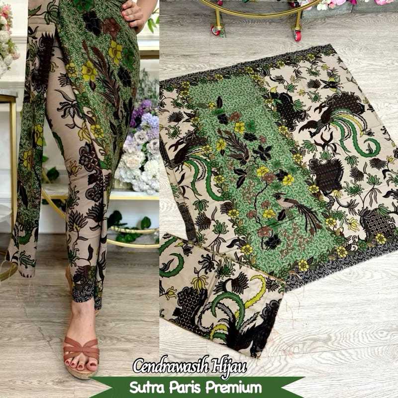 Kamen Paris Sutra ATBM Set Selendang / Kamen Endek Songket Bali Kebaya Wisuda