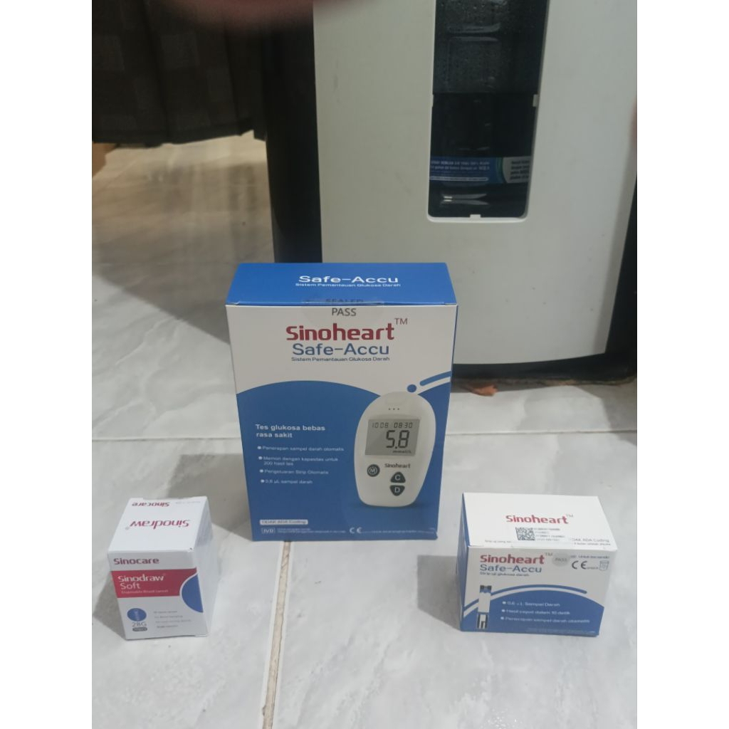 Sinocare Safe Accu Alat Tes Gula Darah Lengkap