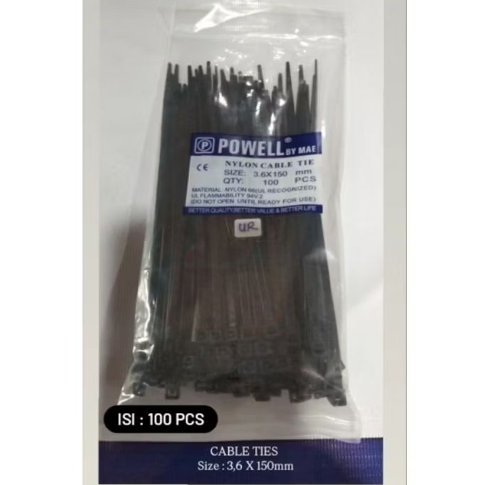 

Cable Ties Kabel Tie 3,6 X 150mm /Bks Isi 100 Pcs Hitam & Putih