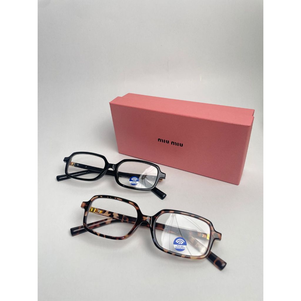 MiuMiu KOTAK Frame Kacamata Minus Korea Transparan Eyewear Pria Wanita