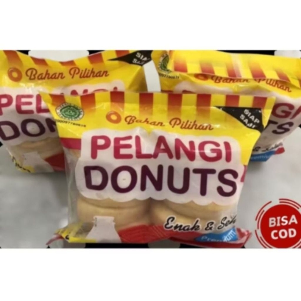 

Pelangi Donat | Pelangi Donuts Kentang besar isi 10 pcs| Pelangi donat mini isi 21 Frozen super lembut