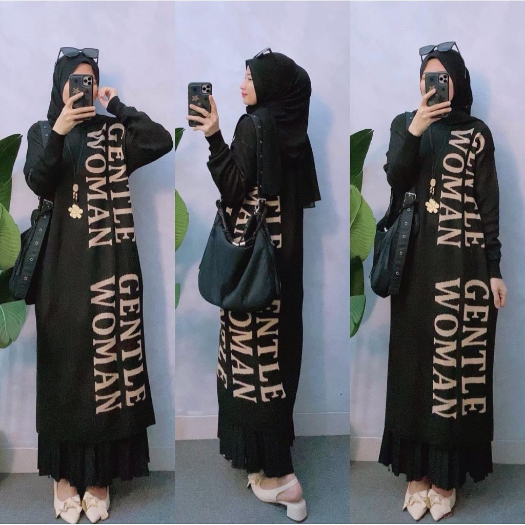 Long Tunik GW - Knit Rajut Import Tebal Ld 118 & Lengan Panjang
