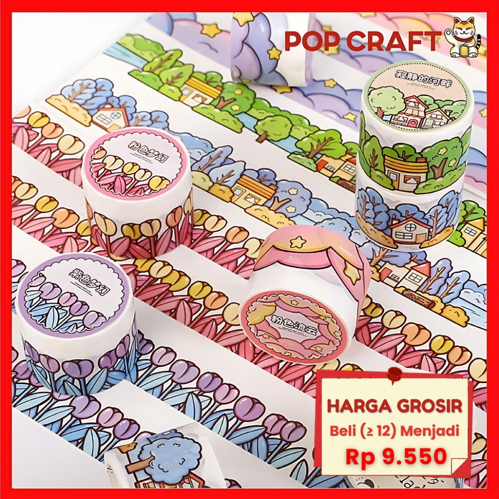

PC Washitape Lace Limited Tape Masking Tape Colourfull Dekor Buku Jurnal Tape Set Lakban Lucu TLD82