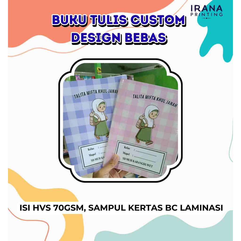 

Cetak Buku Tulis Custom Design Bebas/Bisa Pakai Foto/Isi 32 lembar