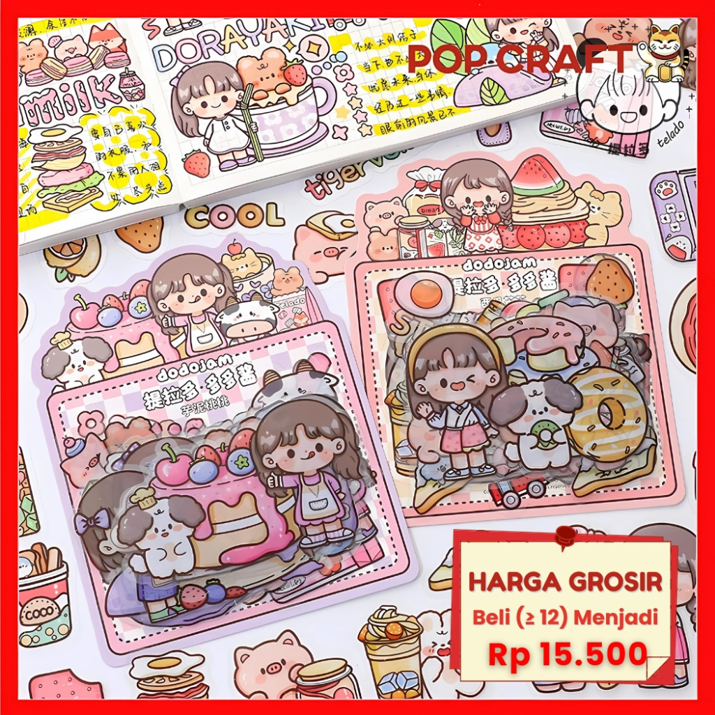 

PC 1 Set isi 40 Pcs Stiker Pack Dodojam Girl Edisi Fruit Stiker PVC Motif Kartun Lucu DIY Deco TLD67