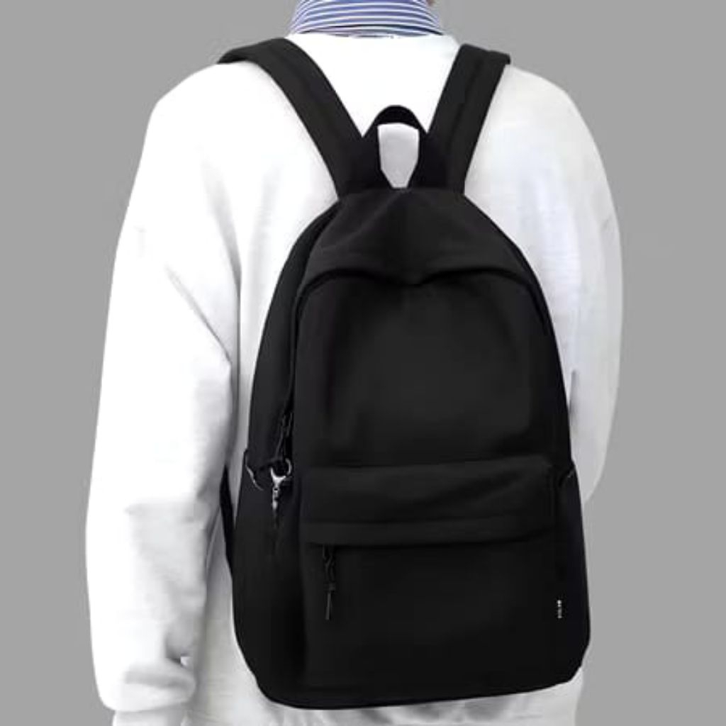 [COD] Ransel Polos Wanita Pria Tas Sekolah Warna Hitam Polos Tas Sekolah SMA SMP