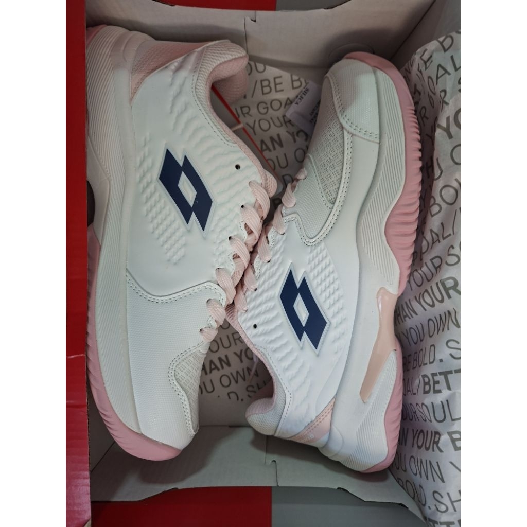 Sepatu Tenis Lotto Donald JR White Pink Tennis Shoes Lotto Donald JR Putih Pink