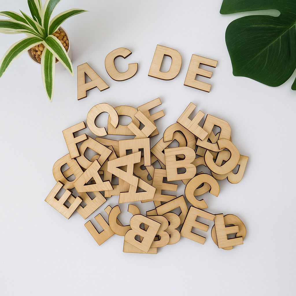 Paket Huruf Kayu A–Z – Dekorasi Kreatif & Serbaguna