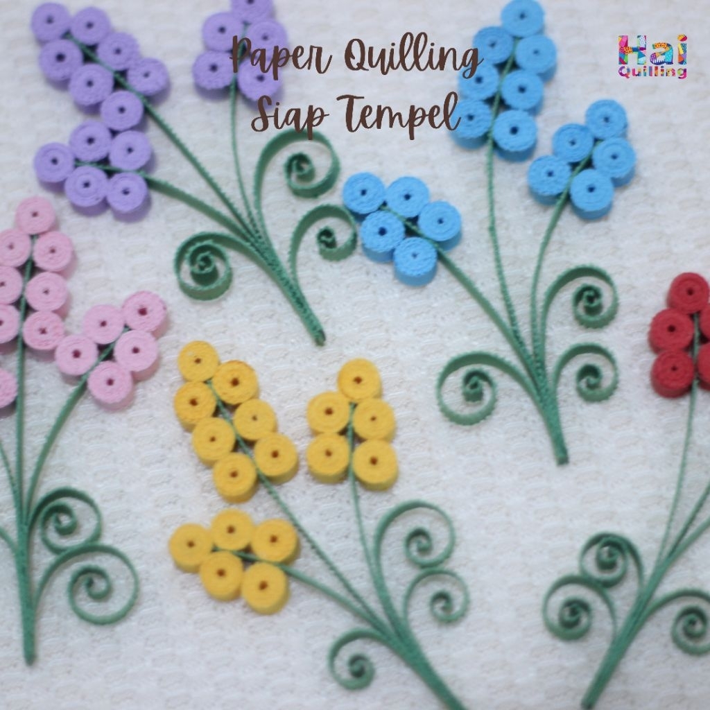 

Paper Quilling/Siap tempel/Desain Bunga Floral/ukuran 3x7cm