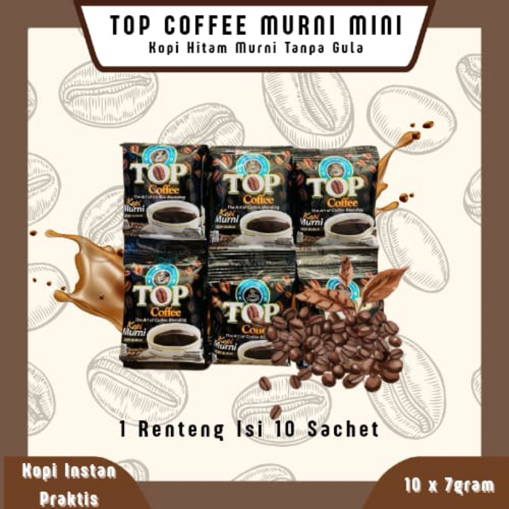 

TOP COFFEE MURNI MINI TANPA GULA ( 1 Renteng Isi 10 Sachet )