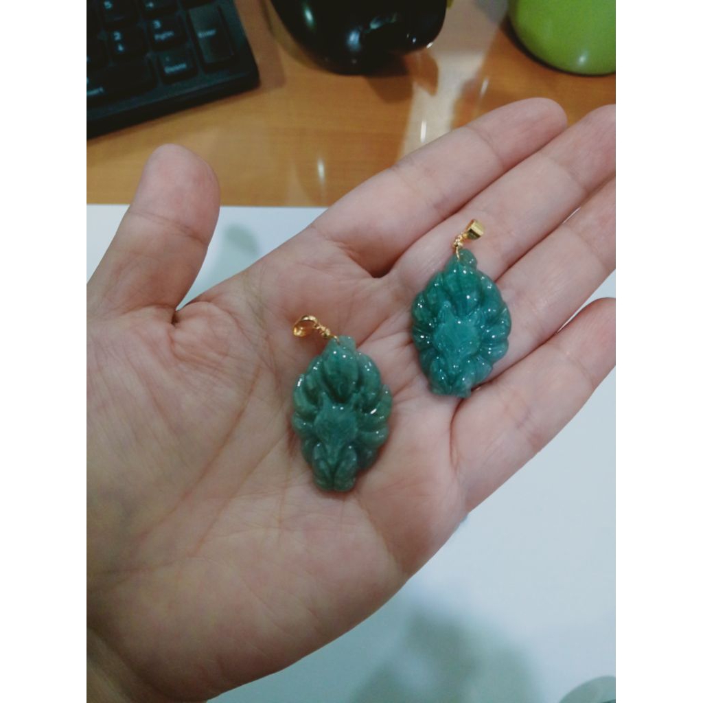 9 tails Fox Guatemala Pendant - Liontin Giok Guatemala Rubah Ekor Sembilan