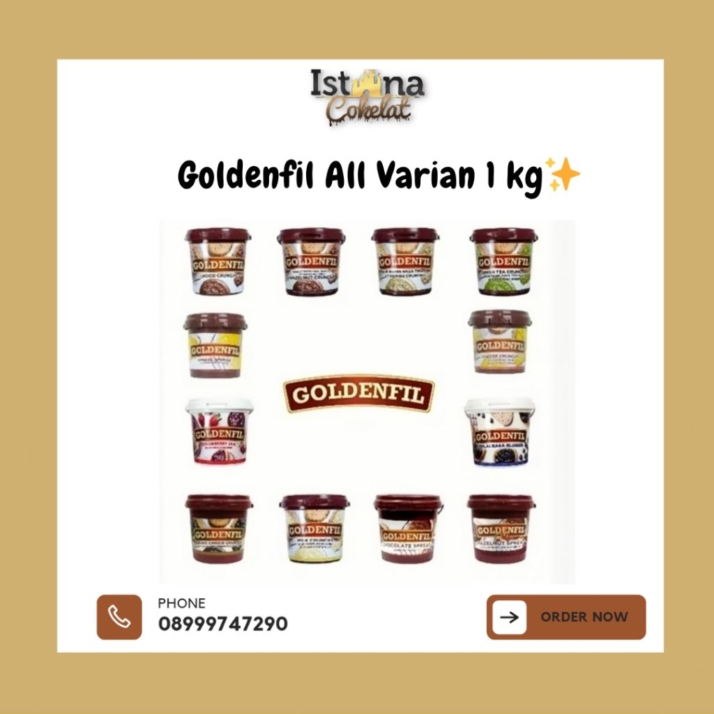 

Selai cokelat Goldenfil choco crunchy dan All Varian 1KG