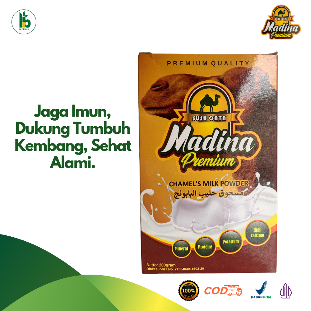 

Susu Unta Madina Premium – Jaga Imun, Sehatkan Pernapasan & Tumbuh Kembang Anak | 200 g