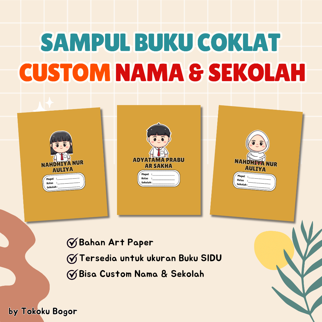

Sampul Buku Tulis Custom Nama dan Sekolah Free Desain Anak SD Murah