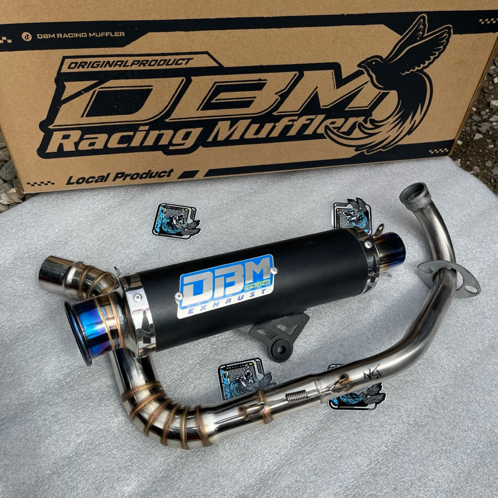 SAMLONG (BLUE BLACK) DBM EXHAUST untuk motor matic suara bas gahar KNALPOT