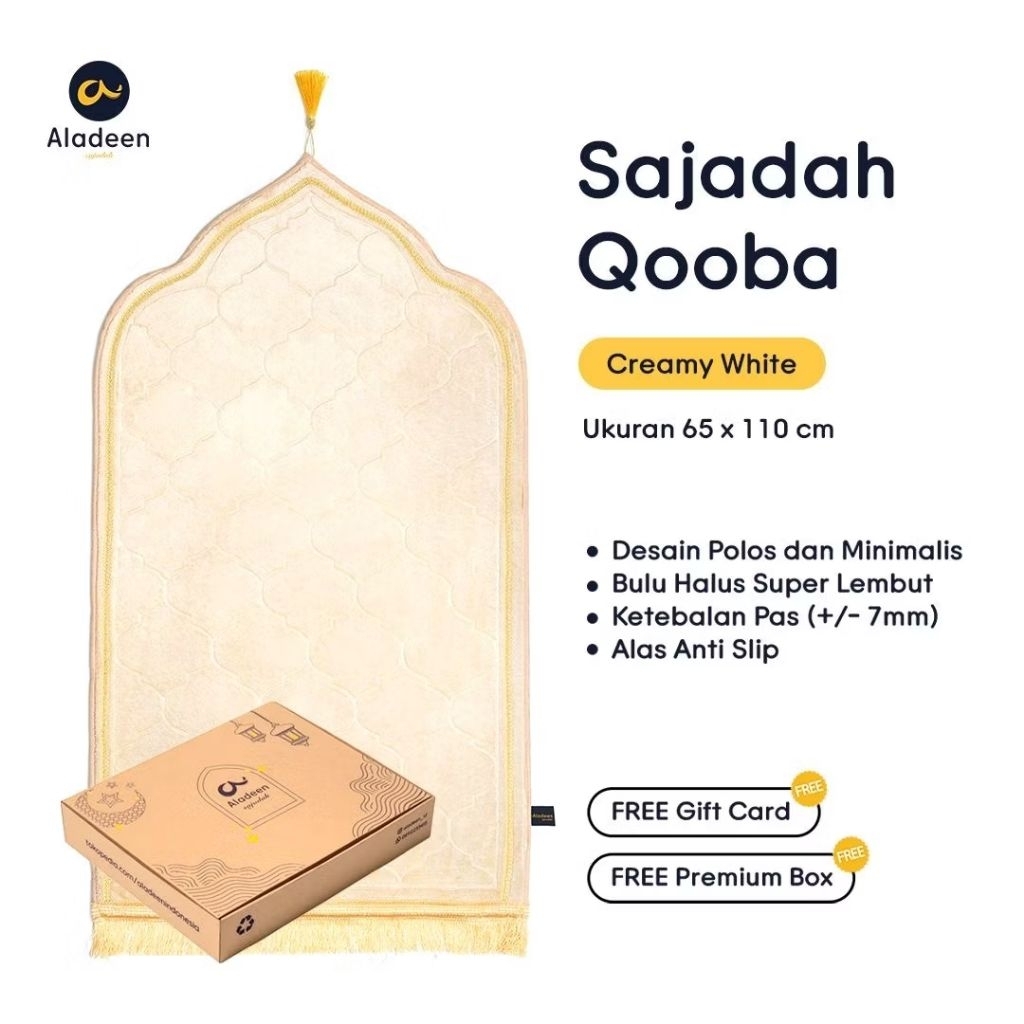 Preloved Sajadah Qooba Aladeen Creamy White