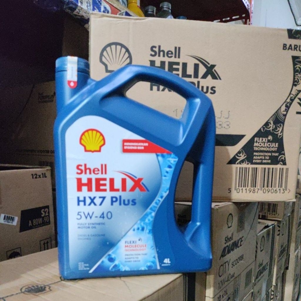 Oli Mesin Mobil Diesel & Gasoline Shell Helix HX7 Plus Fully Synthetic 5W-40 4Ltr