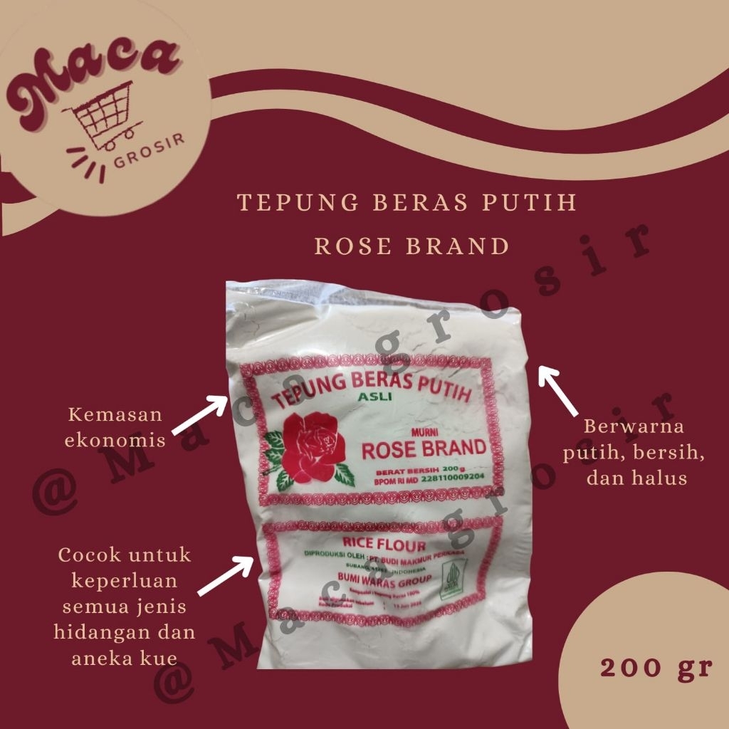 

Tepung Beras Putih Rosebrand 200gr