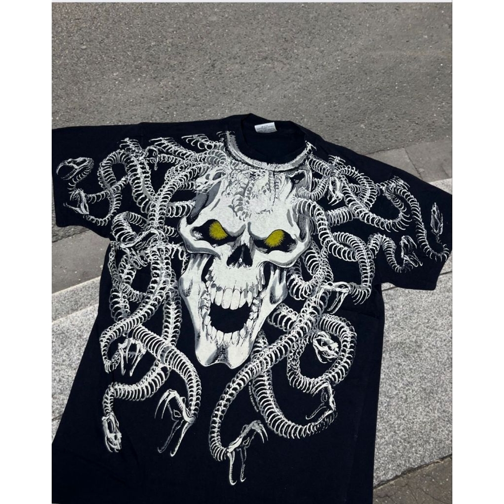 KAOS BAND BOOTLEG FANMADE IMPORT THAILAND THE ROXX THE MAXX DISCHARGE ALL OVER PRINT LIQUID BLUE SKU