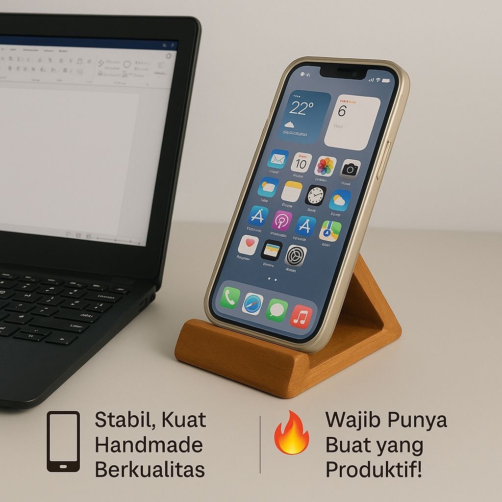 Stand Phone Holder / Dudukan Hp / Sandaran Hp kayu / Standing Hp Kayu