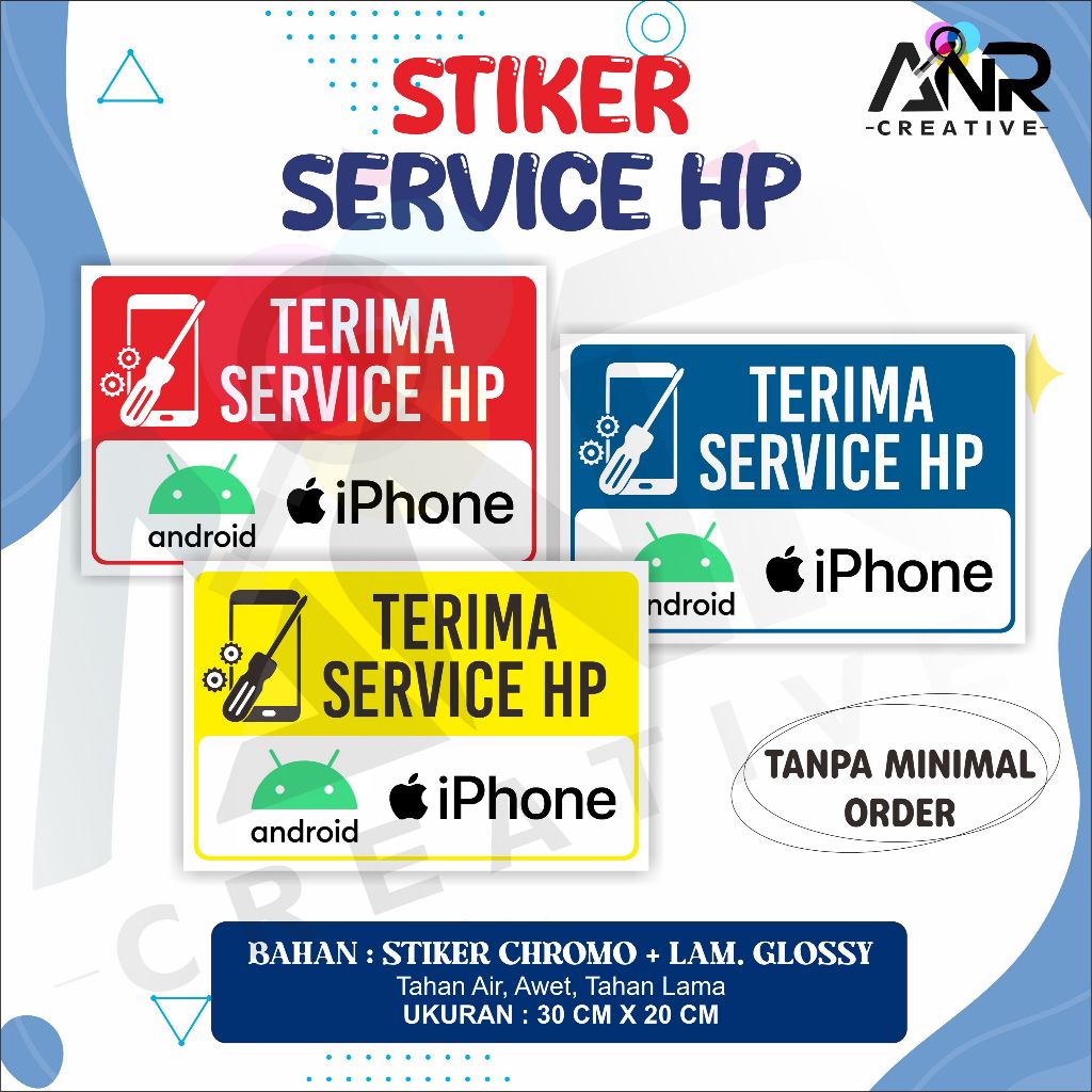 

Jual Stiker Service HP / Stiker Konter / Cetak Stiker Service HP