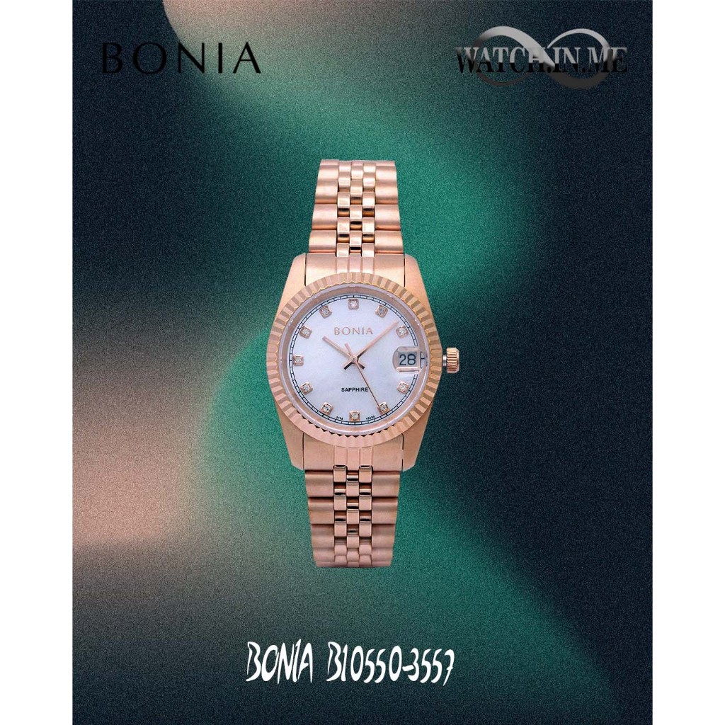 JAM TANGAN WANITA BONIA B10550-3557 ROSEGOLD PUTIH SAPPHIRE