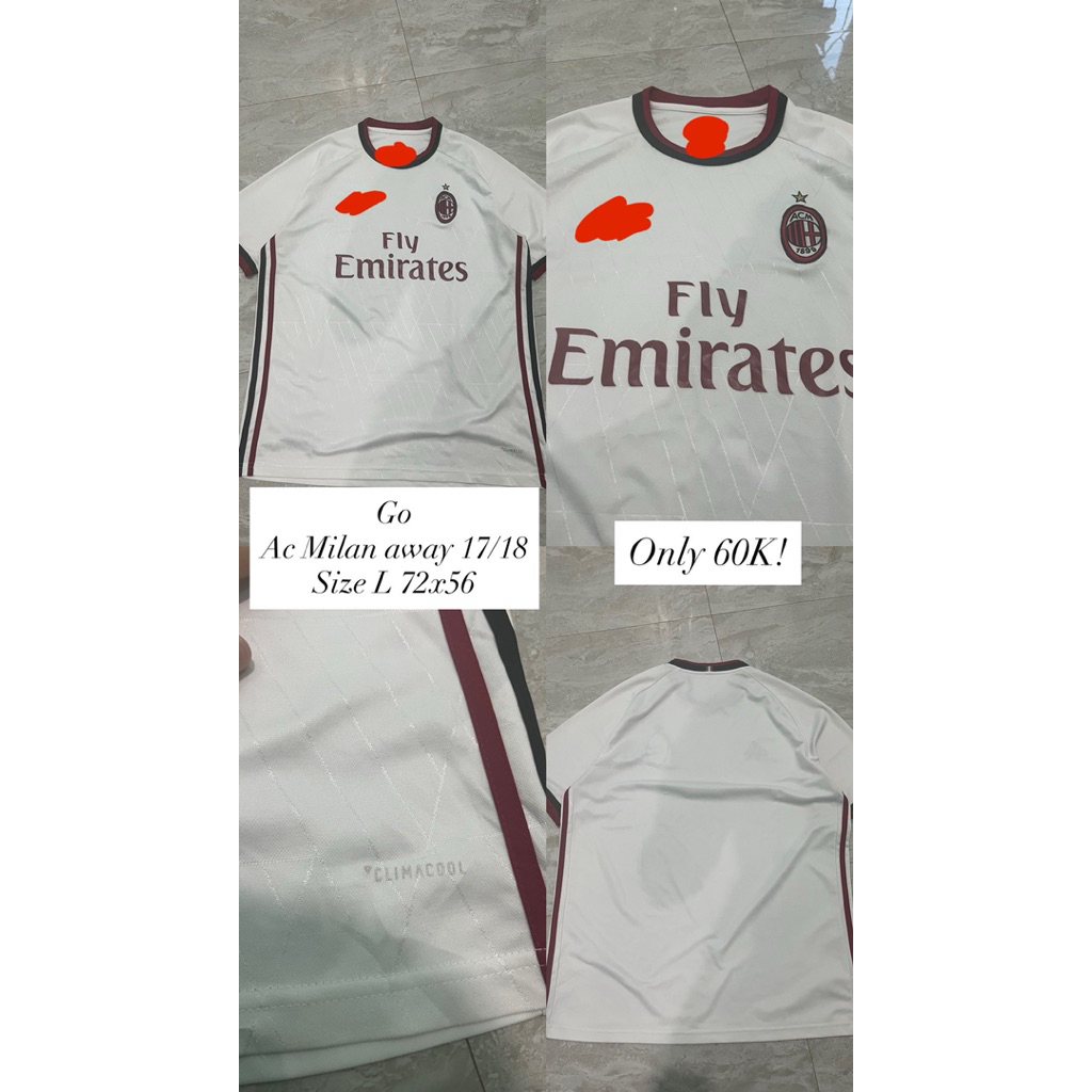 Jersey Ac Milan away 17/18 Go size L dan Pumas unam Home 18/19 Go size s
