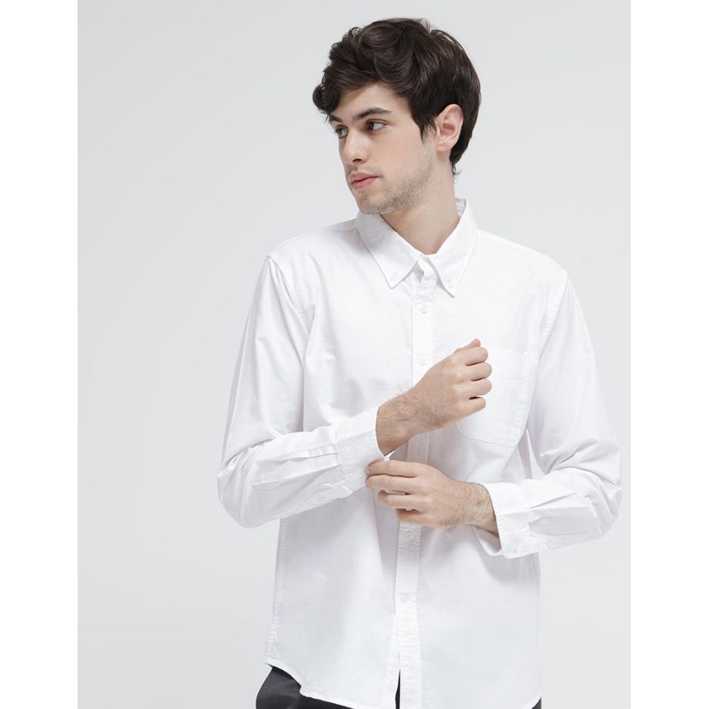 kemeja Cole putih lengan panjang Regular fit