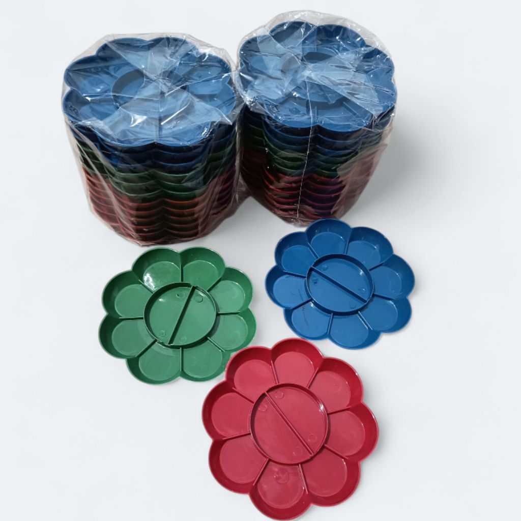 

1 Lusin Palet Cat Air Plastik Bulat – Wadah Campur Warna Melukis & Mewarnai